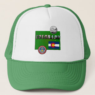 Casquette Colorado Texte, Drapeau, Sceau, Trimestre, Carte