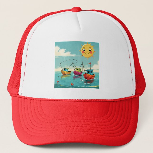 Casquette  Colorful Boats Fishing Cap (Devant)