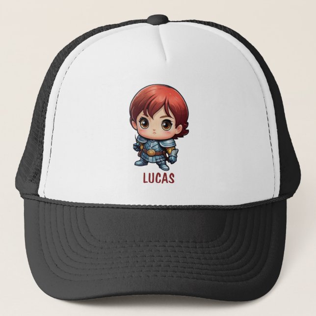 Casquette Comic Knight Chibi Kid Character Trucker Hat (Devant)
