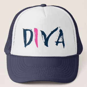 Casquette Conception bleue et rose de diva des textes