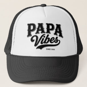 Casquette Conception de camionneur rétro noir Papa Vibes