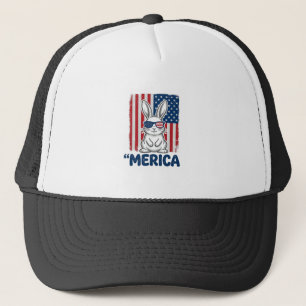 Casquette Conception de chemise de lapin patriotique Vintage