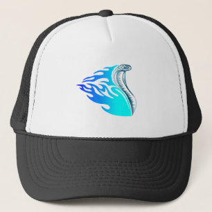 Casquette conception de flammes de cobra bleu