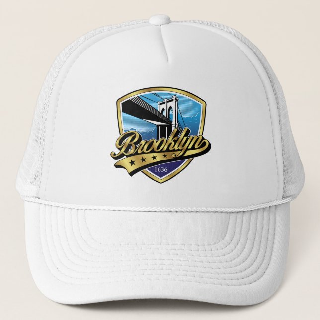 Casquette Conception de logo élégant Brooklyn Gold Swoosh (Devant)