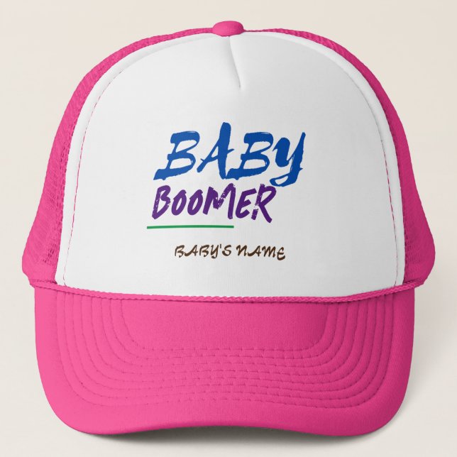 Casquette Conception de nom de baby-boom personnalisable (Devant)