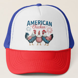 Casquette Conception de poulet américain patriotique du 4 ju