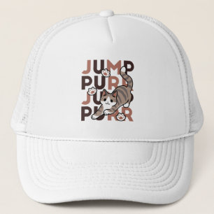 Casquette Conception de saut de chat - Artwork de purr de sa