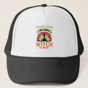 Casquette Conception de sorcière de nuit et de comptable de 