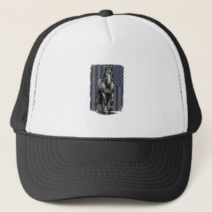 Casquette Conception de vecteur de drapeau de cheval de trai