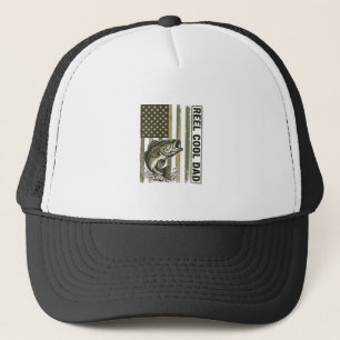 Casquette Conception de vecteur de drapeau de pêche à la bas
