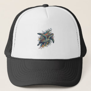 Casquette Conception de vecteur d'éclaboussure de tortue de