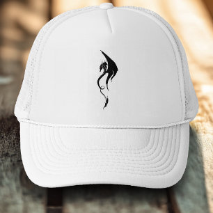 Casquette Conception d'illustration de dragon tribal blanc n