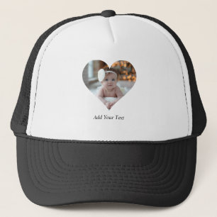 Casquette Concevez votre propre photo en forme de coeur uniq