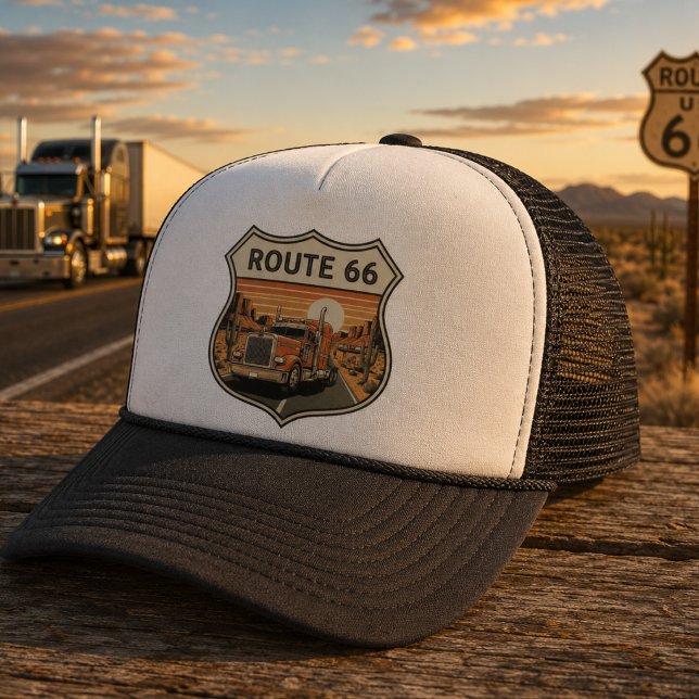 Casquette Conducteur de camion sur la route 66  (Créateur téléchargé)