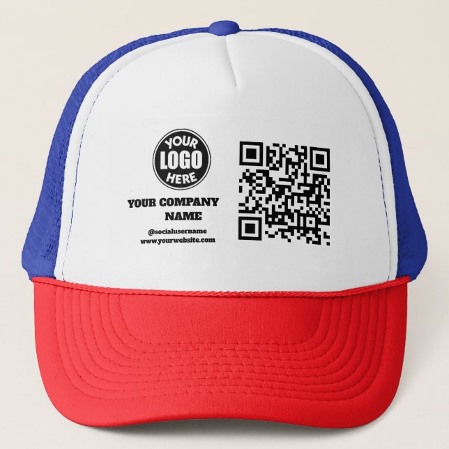 Casquette Connectez-vous avec nous | Social Media QR Code Wh (Devant)