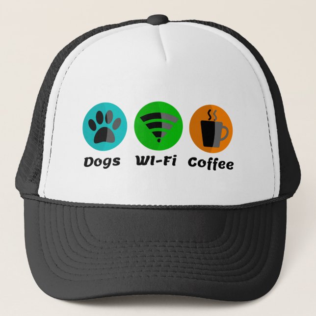 Casquette Connexion Wi-Fi Pour Chiens Et Café (Devant)