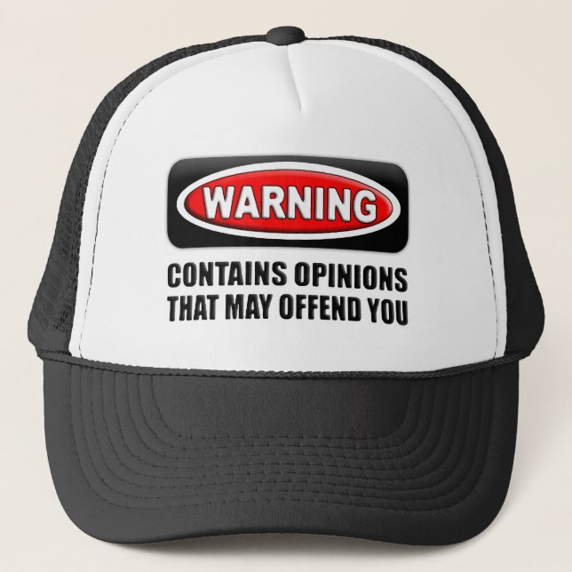 Casquette Contient des avis que peut vous offenser (Devant)