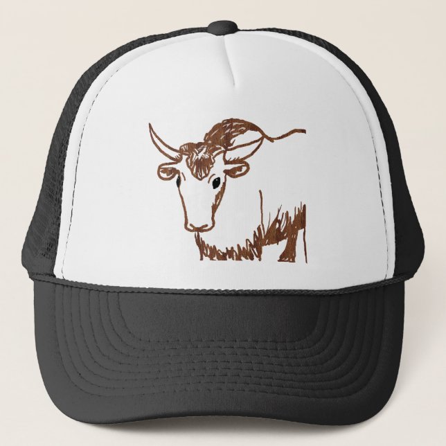 Casquette Contour de dessin de yaks, texture de fibre de (Devant)