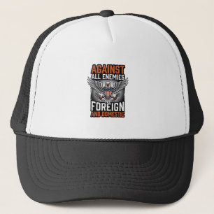 Casquette Contre tous les ennemis conception de chemise Eagl
