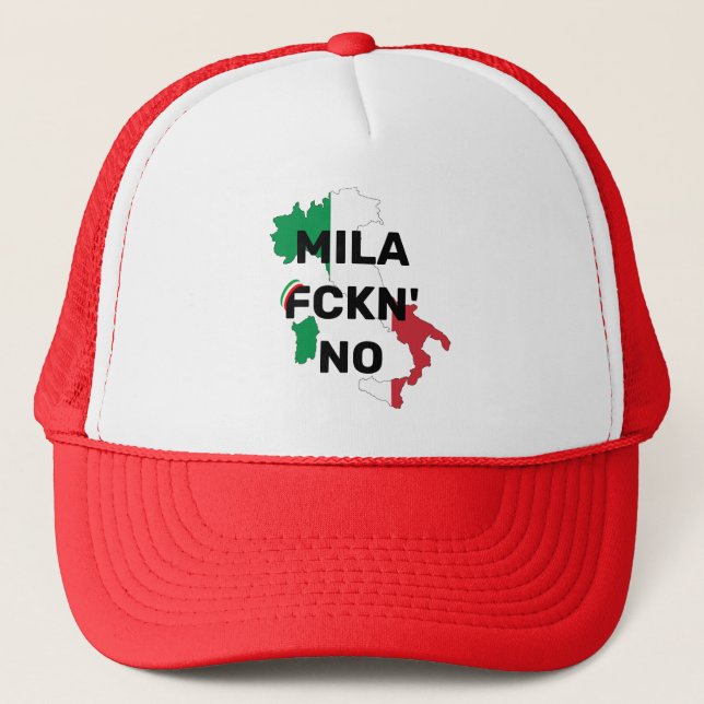 Casquette Cool MILANO - Mila Fckn Non avec drapeau (Devant)