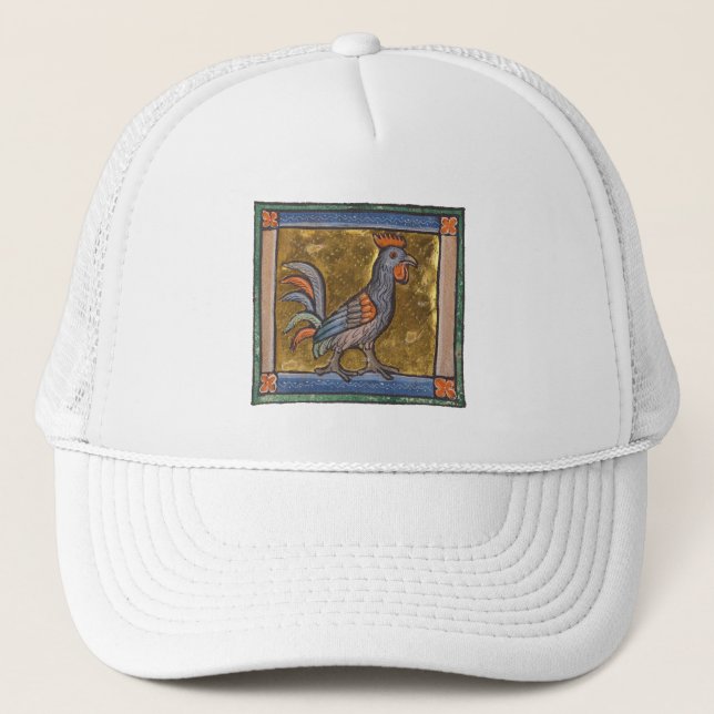 Casquette Coq de bestiaire médiéval c. 1270 (Devant)