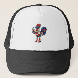 Casquette Coq Patriotique en Talons Gravure Vintage Chemise
