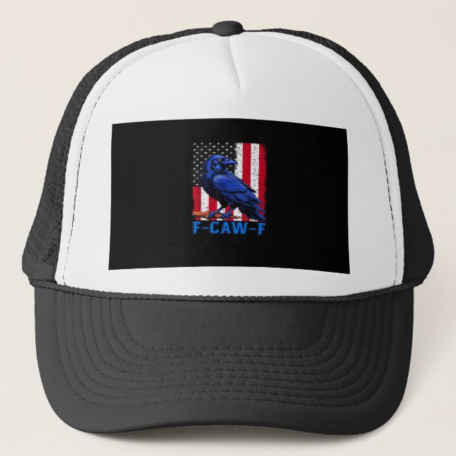 Casquette Corbeau drôle F-Caw-F minimaliste propre (Devant)