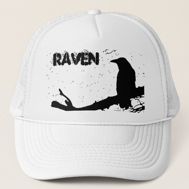 Casquette Corbeau sur le chapeau de camion d'arbre (Devant)