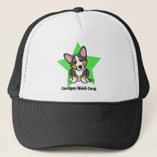 Casquette Corgi noir et bronzage d'étoile de Kawaii de