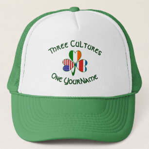 Casquette Costa Rica Irlande États-Unis Trèfle Drapeau Perso