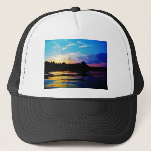 Casquette Coucher de soleil arc-en-ciel sur le lac de montag