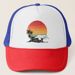 Casquette Coucher de soleil et vague