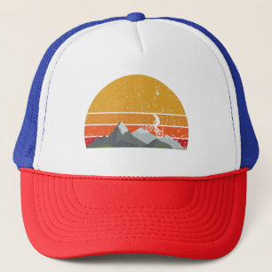 Casquette Coucher de soleil rétro en VTT les années 70 vélo 