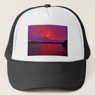 Casquette Coucher de soleil rose vif sur le lac Arrowhead