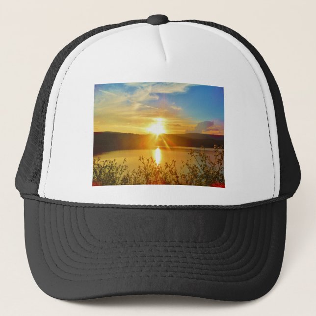 Casquette Coucher de soleil sur le lac Arrowhead (Devant)