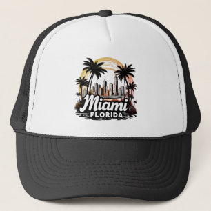 Casquette Coucher de soleil sur Miami en Floride
