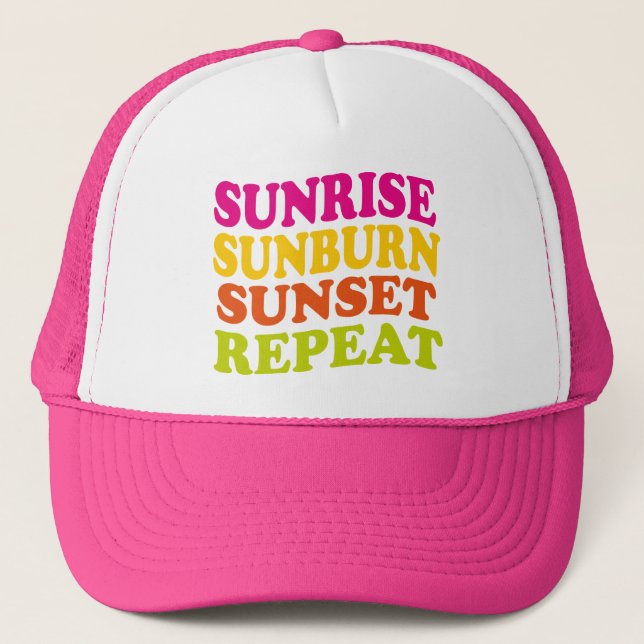 Casquette Coucher du soleil Coucher du soleil Répéter l'été  (Devant)