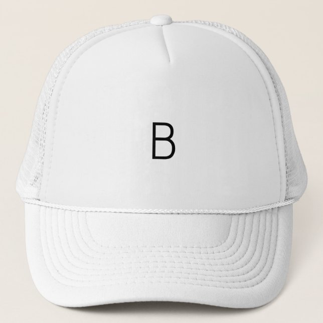 Casquette Couleur blanche et blanche Personnalisée B Monogra (Devant)