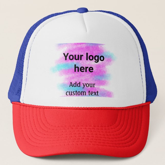 Casquette Couleur d'aquarelle rouge simple ajouter votre log (Devant)