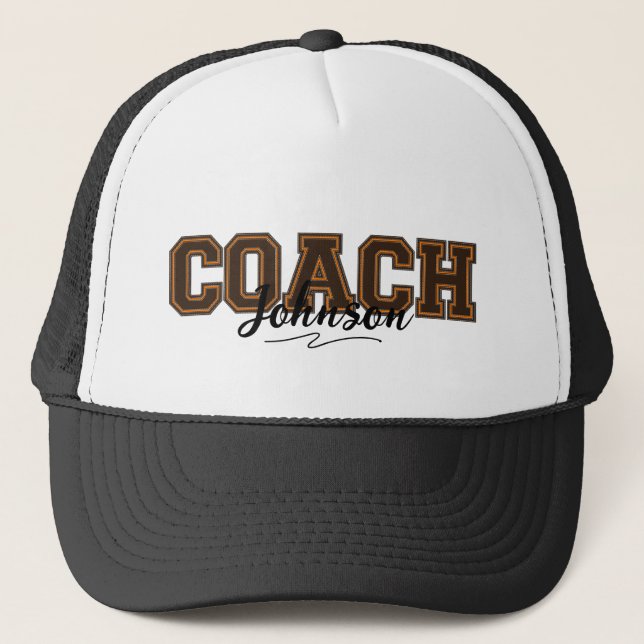 Casquette Couleurs de l'école Coach-Orange personnalisé et B (Devant)