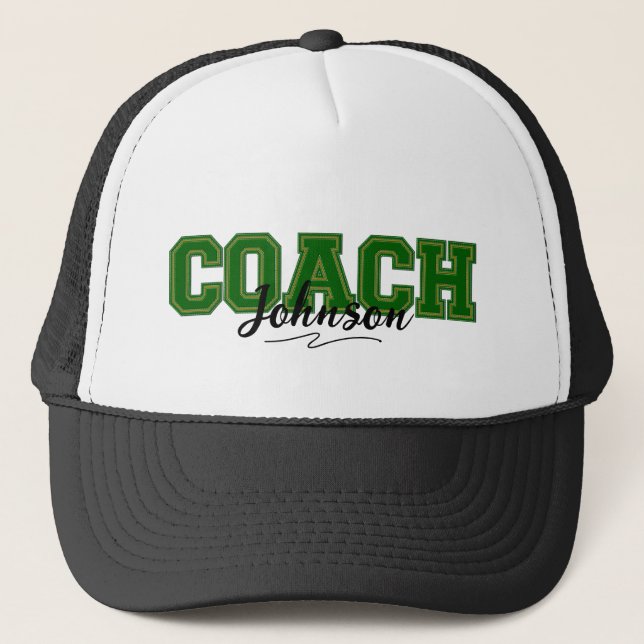 Casquette Couleurs de l'école Coach personnalisé - vert et o (Devant)
