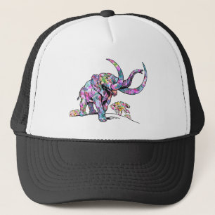 Casquette Couleurs vives Vintage Illustration de l'éléphant