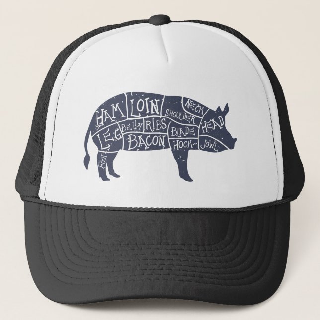 Casquette Coupes de porc américaines, cru typographique (Devant)