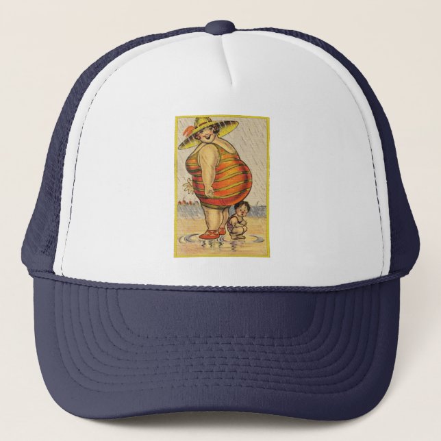 Casquette Couple Antique Drôle sur la Plage Originalité (Devant)