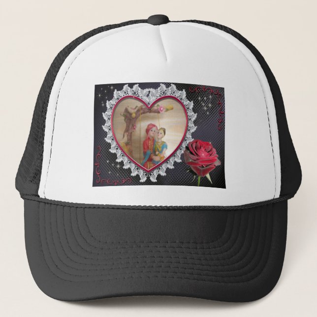 Casquette Couple de Mariage sud-asiatique sur l'art du coeur (Devant)