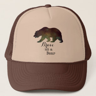 Casquette Courageux comme un Ours Typographie Aquarelle