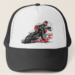 Casquette Coureur plat de moto de voie de speed-way