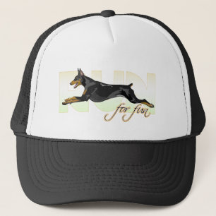 Casquette Courez pour l'amusement, dobermann noir