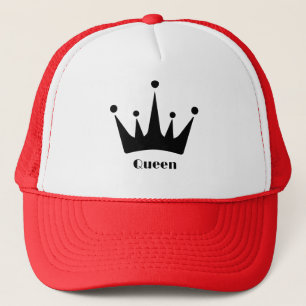 Casquette Couronne de couleur noire Image Reine Texte person