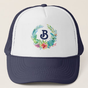 Casquette Couronne de fleurs tropicales monogramme